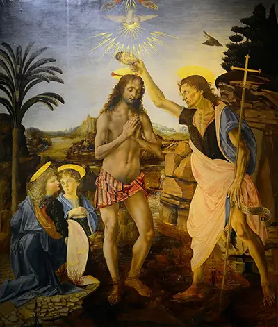 Le Baptême du Christ de Léonard de Vinci